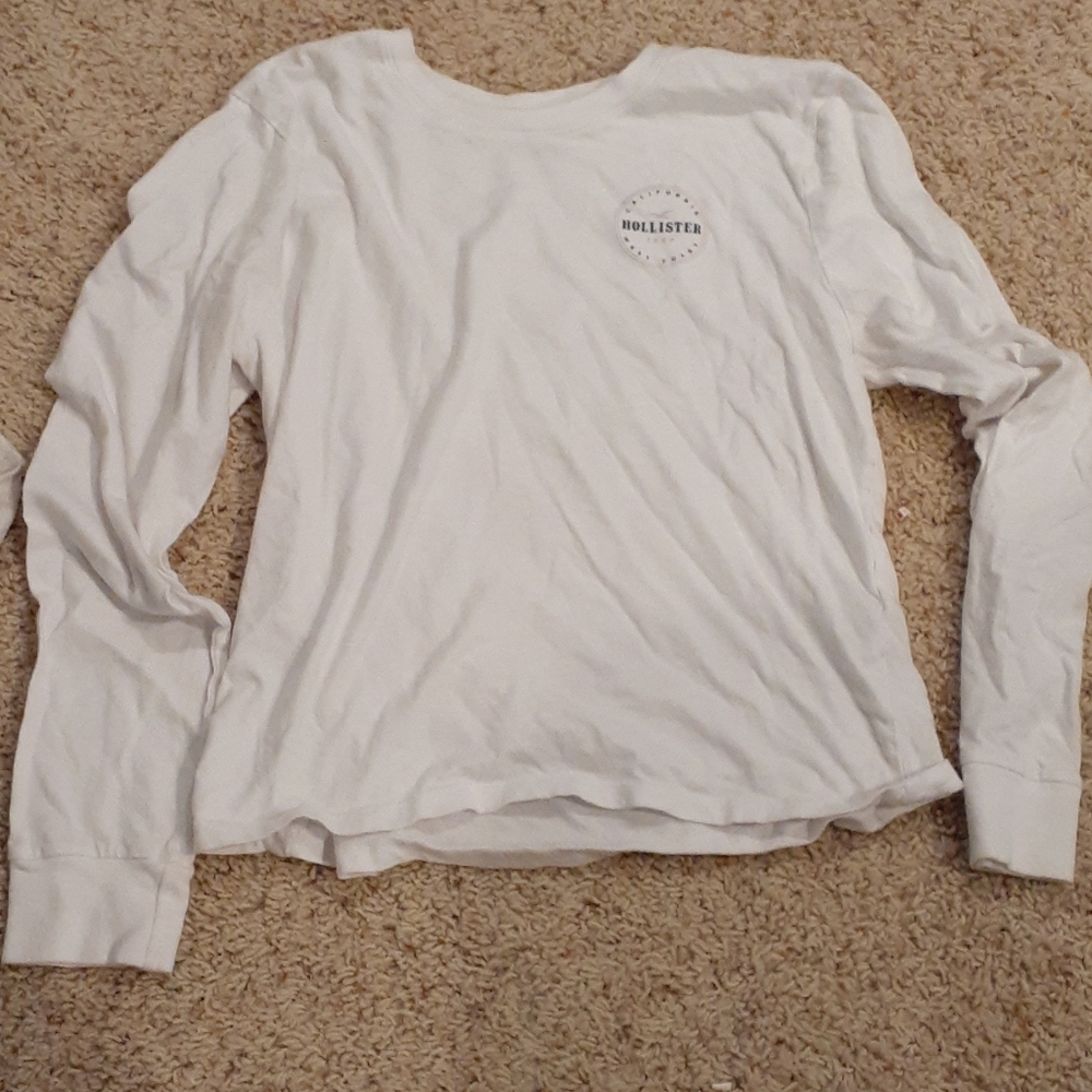 white long sleeve hollister top.